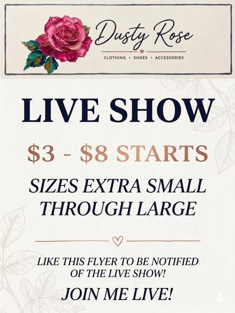 Like To Be Notified Of Live Shows